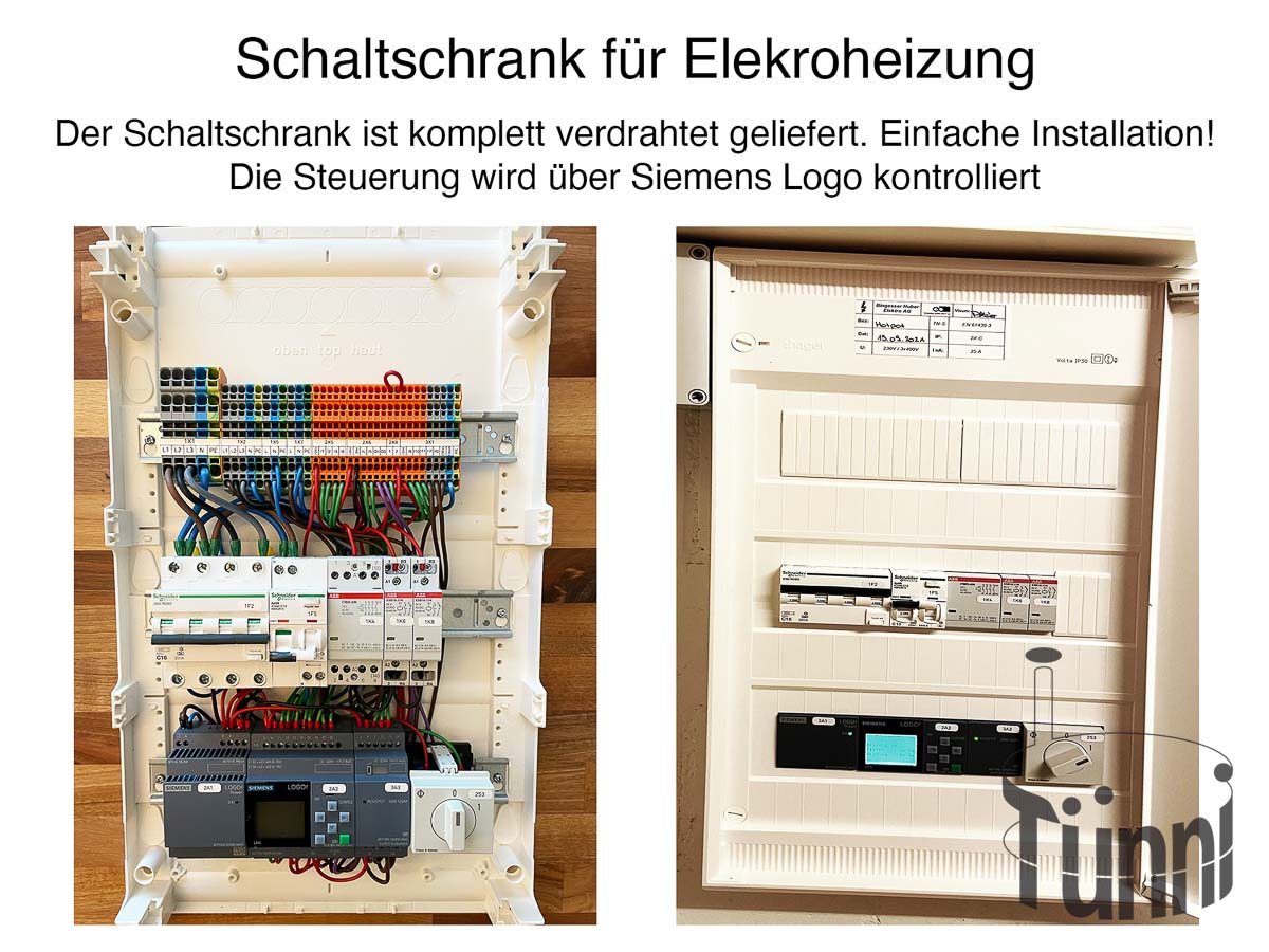 Schaltschrank mit Steuerung für Hotpot Elektroheizung