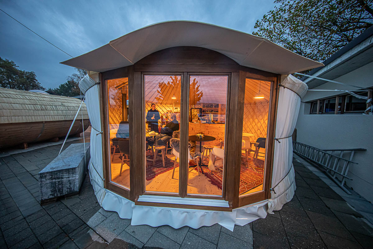 Sauna am See in Uster, Jurte Empfang Sauna am See in Uster, Jurte Empfang