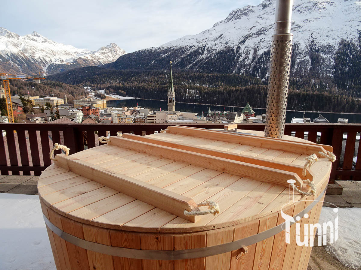 Badzuber mit Holz Abdeckung